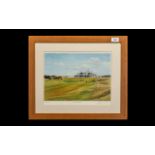 Golf Interest - Print of Royal Birkdale Golf Course by Graeme W Baxter. Signed print mounted