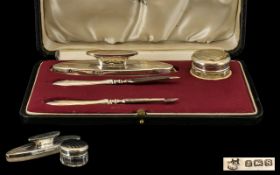 A Boxed Sterling Silver Manicure Set in never used condition. Makers mark W. N. Ltd. Hallmark