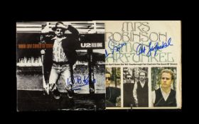 Simon and Garfunkel and B.B. King Autographs on Sleeves of Records (2).