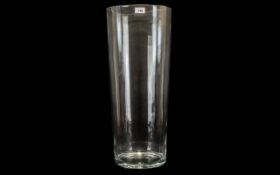 Large Ikea Floor Standing Vase 25.5'' tall and 10.3'' wide approx. Clear glass contemporary style