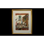 Tom Dodson 1910 - 1991 Artist Signed Ltd and Numbered Edition Colour Print. Titled ' Backyard