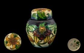 Moorcroft Contemporary Lidded Ginger Jar of small proportions, Anna Lily design. Designer Nicola