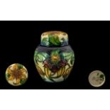 Moorcroft Contemporary Lidded Ginger Jar of small proportions, Anna Lily design. Designer Nicola