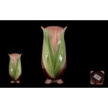 Vintage Blakeney Pottery Vase. Attractive vase in shades of plum and green, 10" tall.