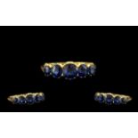 18ct Gold Nice Quality and Attractive 5 Stone Sapphire Set Dress Ring Nice Setting. Fully hallmarked