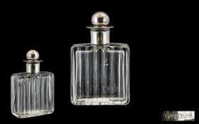 A. Wiehmeyer German Nice Quality and Delux Silver Collar and Top Glass Perfume Bottle, Star Base.