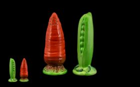 Carlton Ware - Pair of Unusual Hand Painted Novelty Pepper and Salt Potts, In The Form of an