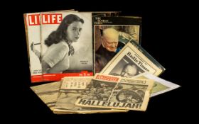 Collection of Winston Churchill Ephemera including magazines, newspapers, sketches and photographs.