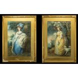 A Pair of Gainsborough Framed Prints After the Original 'Lady Sheffield' plus one other.