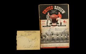 Manchester United 'Busby Babes' Autographs - three on a page Tommy Taylor, Duncan Edwards,