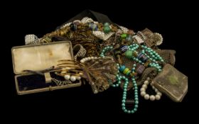 A Miscellaneous Lot of Jewellery to include mesh purses, hair combs and accessories, various belts,