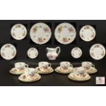 Royal Crown Derby ' Derby Posies ' Pattern ( 27 ) Piece Tea Service, Date 1986.