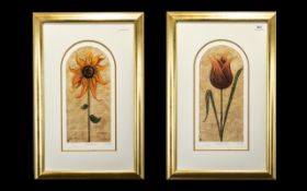 Two Kelly Jane Limited Edition Signed Prints 'Treasured Tulip' 219/750and 'Secret Sunflower'