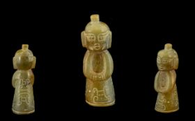 A Chinese Jadeite Stone Carved Figure. Height 4 inches.