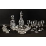 Drinkers Interest - Two Cut Glass Decanters & Glasses.