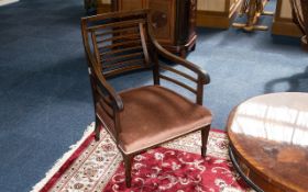 An Edwardian Inlaid Bedroom Chair in mahogany with inlaid banding throughout.