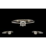 18ct White Gold Single Stone Diamond Set Ring,