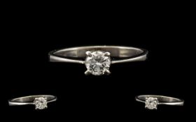 18ct White Gold Single Stone Diamond Set Ring,