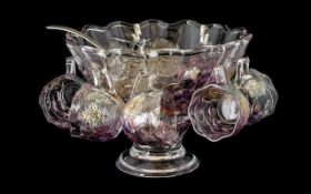 A Fine Moulded Glass 1950's Punch Bowl w