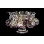 A Fine Moulded Glass 1950's Punch Bowl w