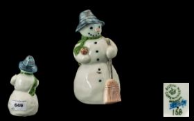Royal Copenhagen Snowman Figurine - Numbered 158. Height 5 Inches.