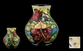 Moorcroft - Contemporary Designed Tube lined Globular Shaped Vase, Strawberries and Leafs Design.