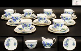 Royal Vale Bone China Part Tea Service attractive set comprising 12 cups, 11 saucers,