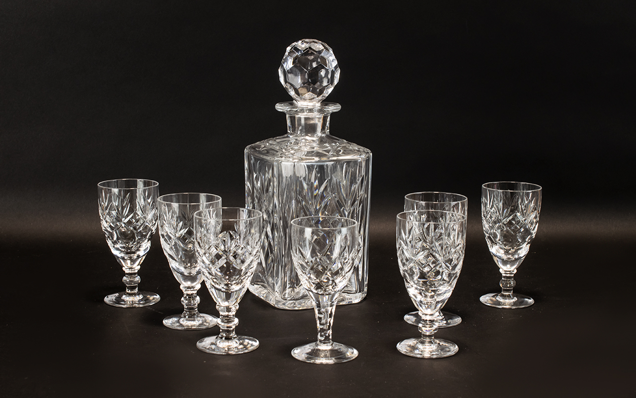 Drinkers Interest - Cut Glass Decanter & Glasses.