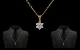 9ct GOLD NECKLACE AND CZ 9CT PENDANT.
