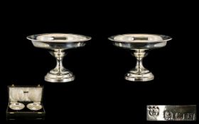 A 1930s Fine Pair of Sterling Silver Pedestal Dishes - Tazzas.