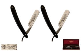 Fox Brothers Elidse Works Greenhill Sheffield Superb Quality Pair of Straight Razors - Trade