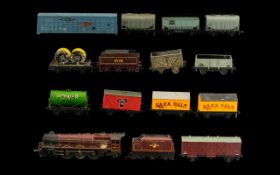 Railway Interest. Collection of railway carriages and engine, hornby dublo etc, some advertising