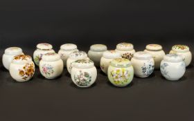 Collection of Lidded Ginger Jars by Sadler. Assorted designs and colours including floral, blue