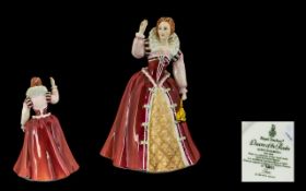 Royal Doulton Ltd and Numbered Edition Porcelain Figurine ' Queens of The Realm ' Elizabeth I.