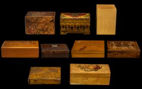 A Varied Collection of Mostly Early 20thC Hinged Boxes to include St Andrews Home of Golf Trinket
