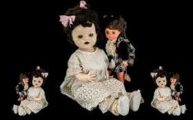 Large Pedigree Little Girl Doll and a Roddy Scottish Girl Doll, the Pedigree has a hard plastic