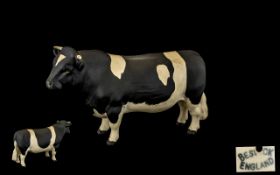 Beswick Farm Animal 'Fresian Bull' Champion GH Goddington Hilt Bar Matt Colourway model no 1439A.