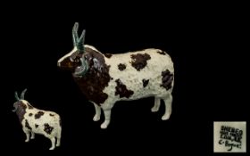 Shebeg - Superb Isle of Man Signed and Hand Painted Porcelain Sheep / Goat Figure, Signed Bogue. c.