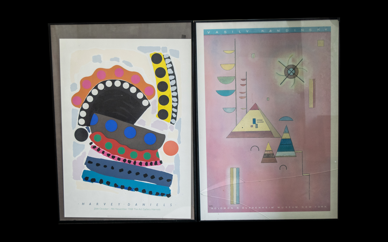 Two Large Art Prints. Vasily Kandinsky art print from the Solomon R Guggenheim Museum of New York,