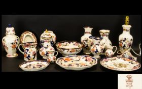 A Collection of Mason's 'Mandalay' Ironstone Pottery (16) items in total including a Lamp base, A