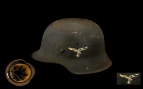 Luftwaffe German Helmet. World War 2 German Luftwaffe Helmet, untouched and in original form, please