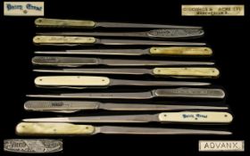 Early to Mid 20th Century Advertisement Gifts Collection of Combined Letter Opener and Penknives