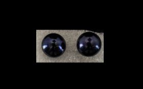 Fresh Water Peacock Pearl Stud Earrings, the large, solitaire, domed pearls set in rhodium vermeil