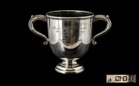 A Mid 20th Silver Twin Handled Trophy engraved to front 'Fleetwood-Hesketh Institute' 1939.