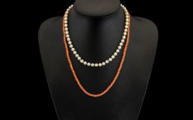 Lotus - Nice Quality Single Strand Cultured Pearls Necklace with 9ct Gold Clasp. Hallmark Birmingham