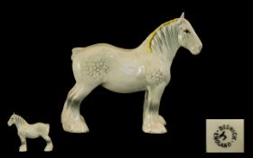 Beswick Large Horse Figure 'Shire Mare' Grey model no 818. Designer A Gredington issued 1961-1989.