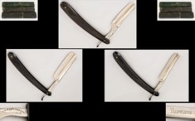 Antique Period - c.1865 - 1885 Trio of Fine Quality Hollow Ground Straight Razors. 1/ Napoleon Trade