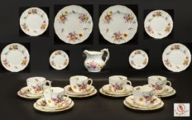 Royal Crown Derby ' Derby Posies ' Pattern ( 27 ) Piece Tea Service, Date 1986. Comprises 6