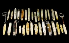 A Very Good Collection of Vintage Penknives - Sheffield Steel Blade ( 30 ) In Total. Various