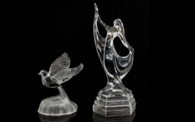 Two Pieces of Art Glass to include a lovely Art Deco figure of a female 11'' tall, and a French open